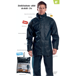 Portwest Oblek dvoudílný do deště Sealtex Essential L450 blůza s kalhoty do pasu POR-L450NAR Navy